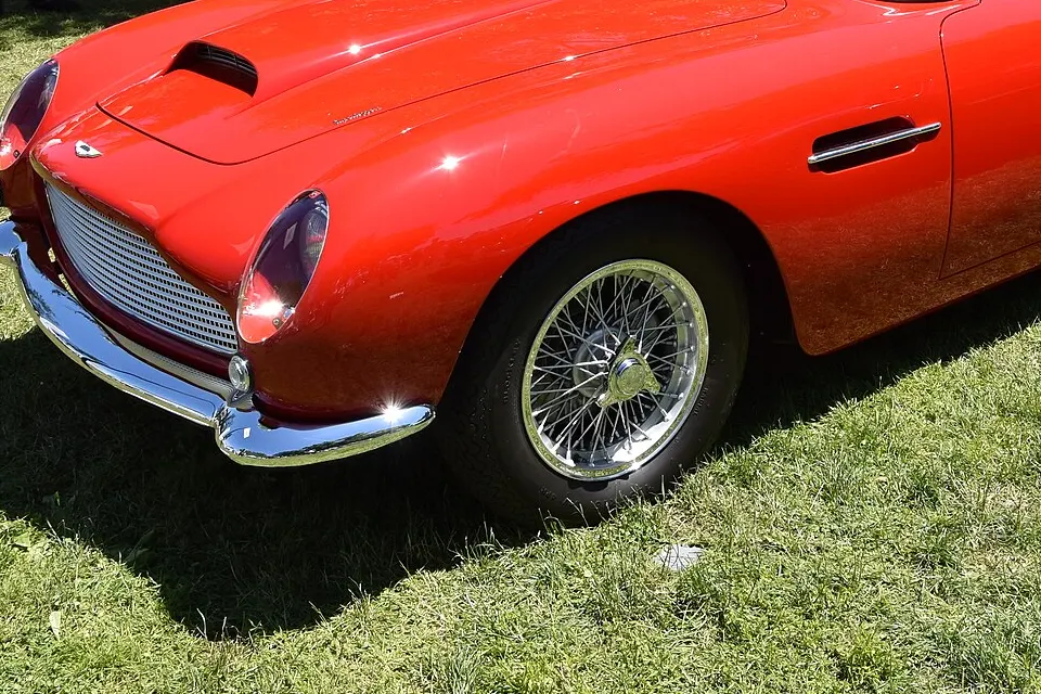 Restored 1960 Aston Martin DB4 GT at Greenwich Concours in side view