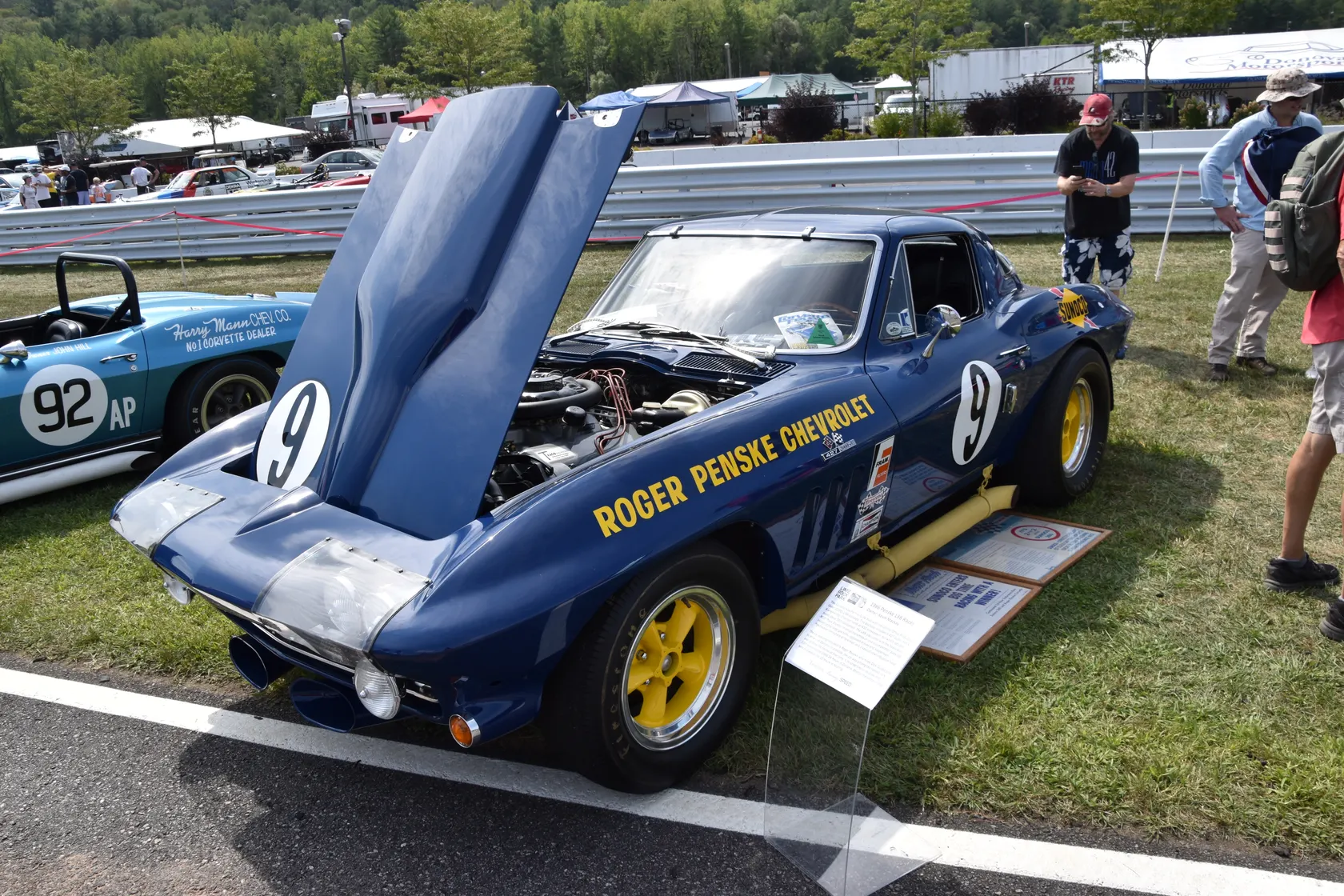 Blue 1966 Chevrolet Corvette L88 development coupe at Lime Rock Park