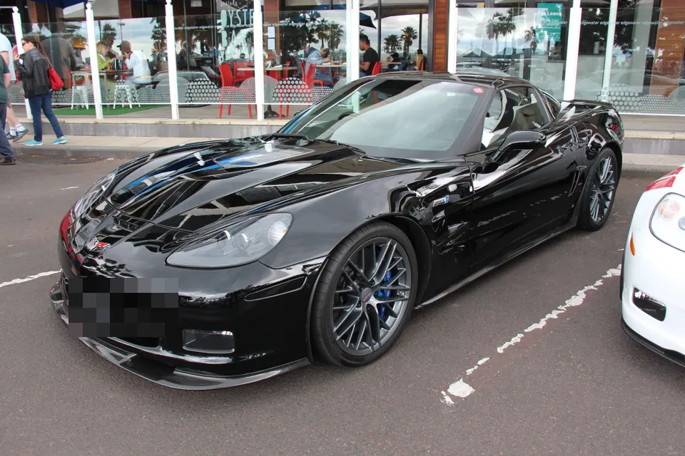 Blue 2009 Chevrolet Corvette C6 ZR1 in front three-quarter view