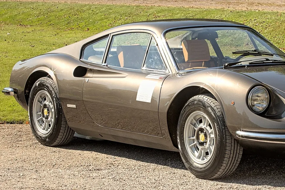 Yellow Dino 246 GT at Classic-Gala 2021, front three-quarter view