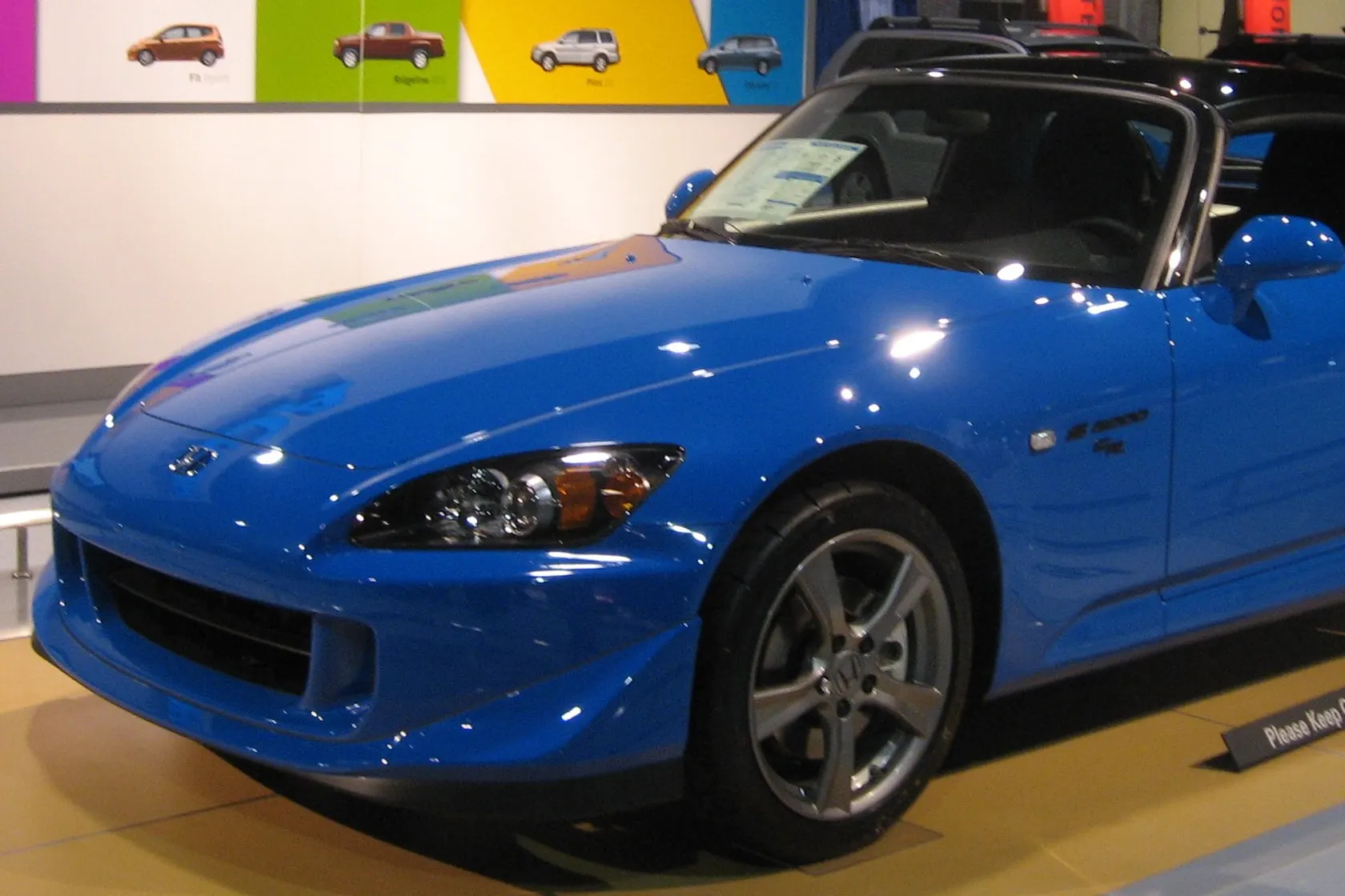 Yellow 2008 Honda S2000 CR in side profile