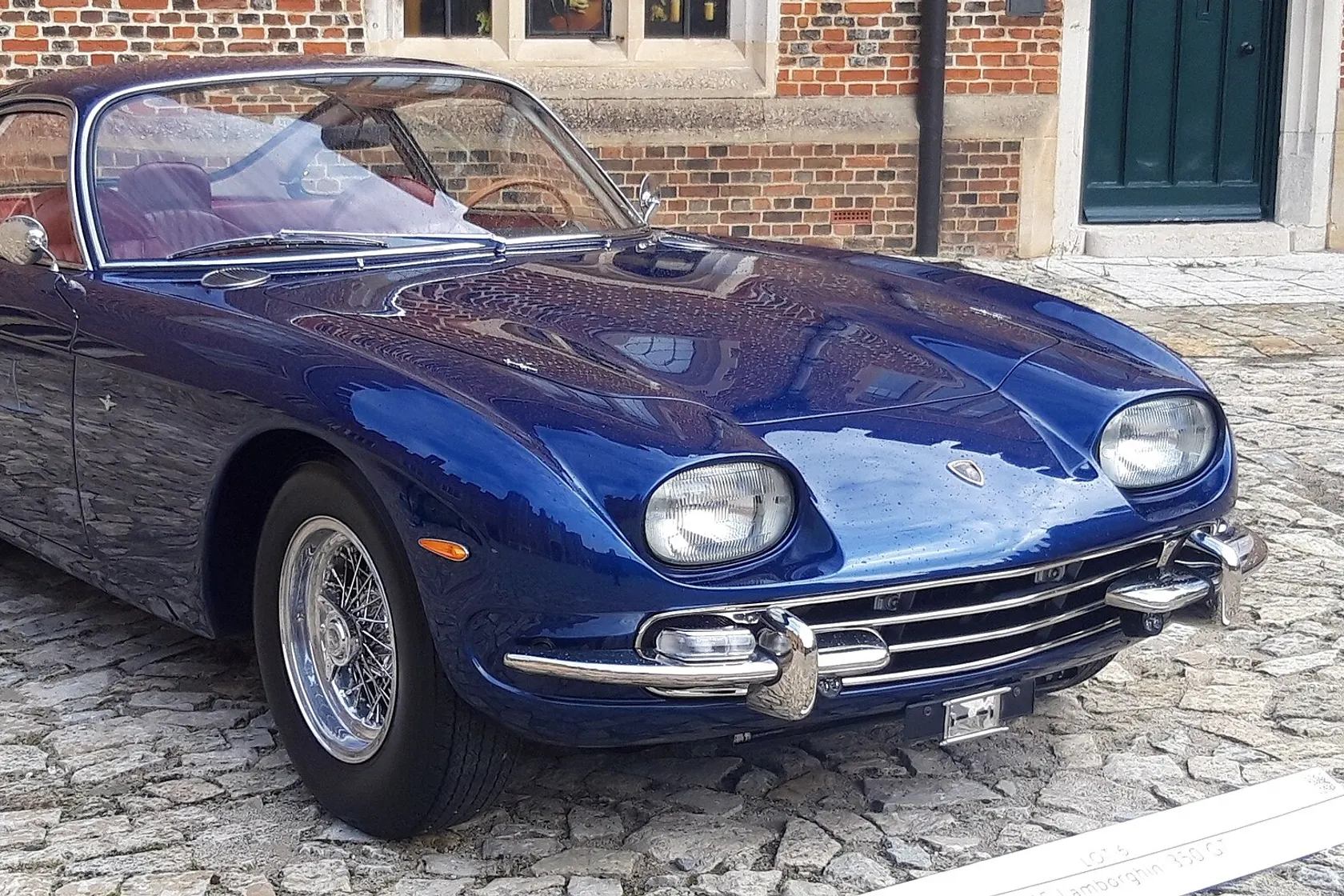Silver 1965 Lamborghini 350 GT, front three-quarter view