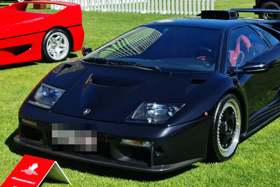 Orange Lamborghini Diablo GT, front three-quarter view