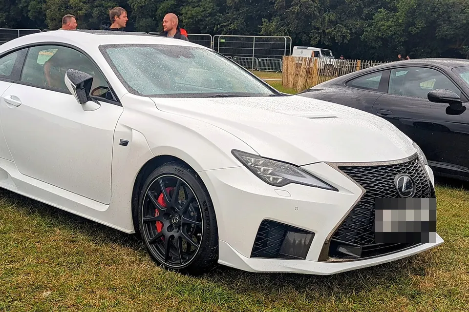 White Lexus RC F Track Edition, front three-quarter view