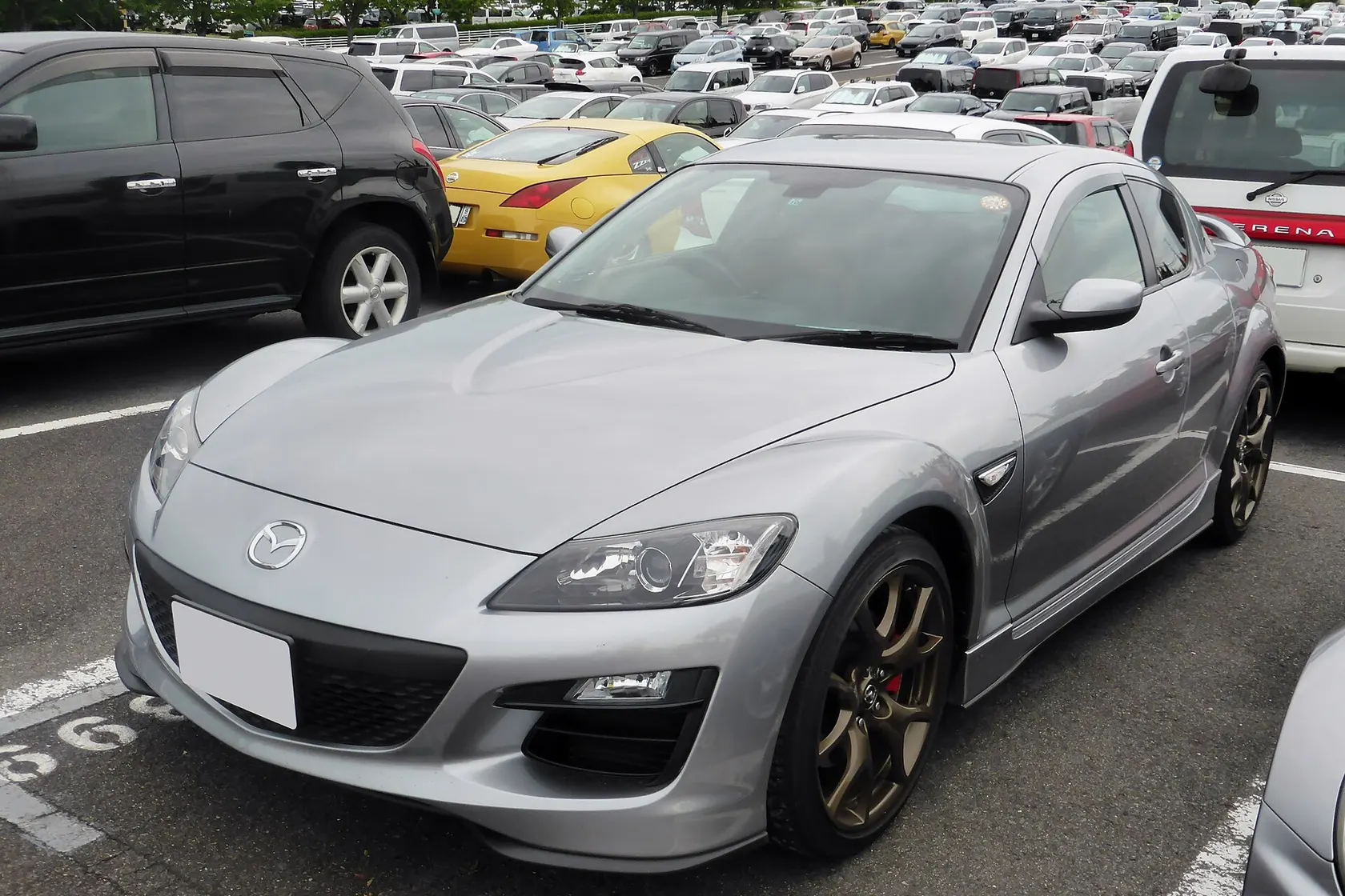 Grey Mazda RX-8 Spirit R, front view
