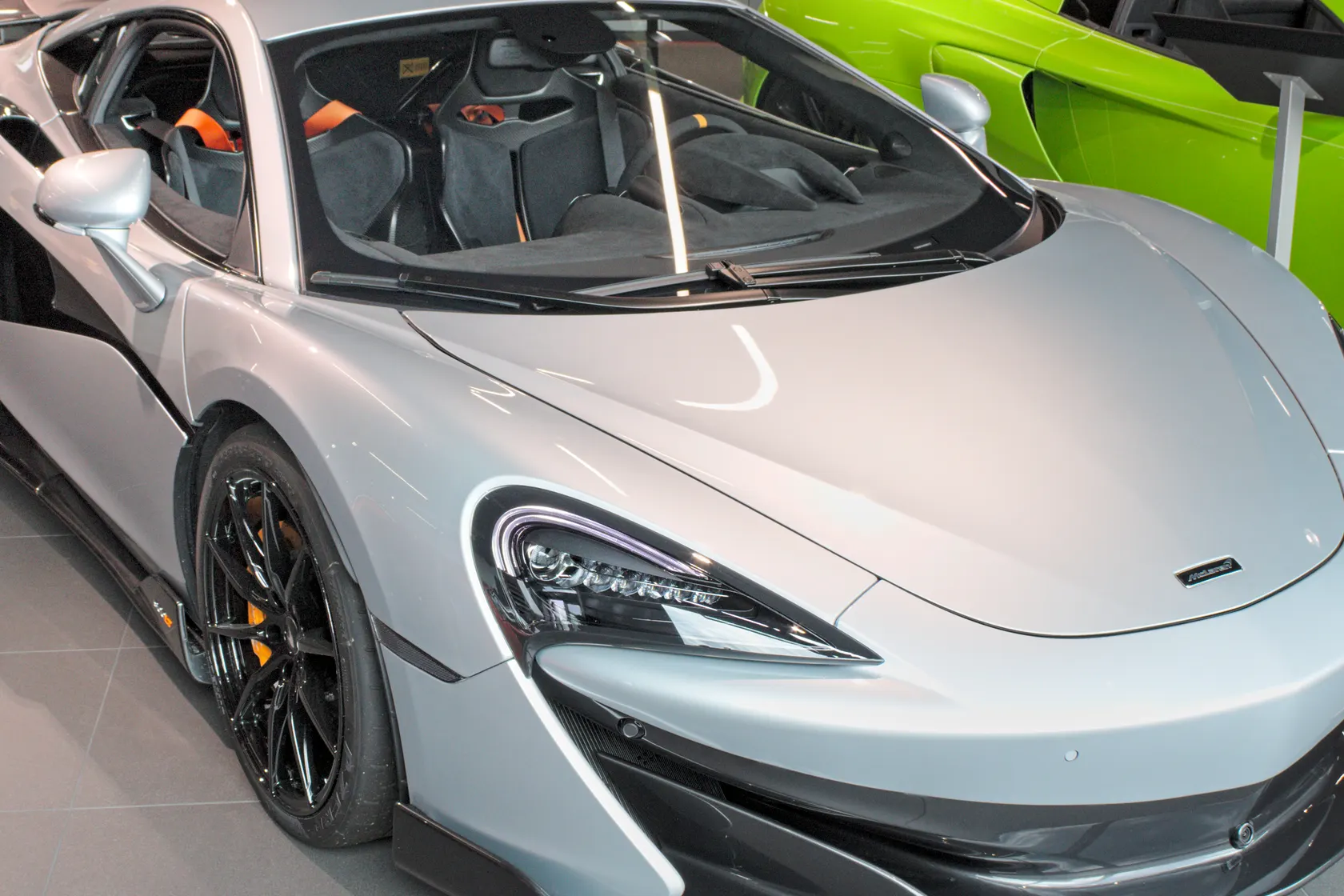 McLaren 600LT Coupe in front three-quarter museum view