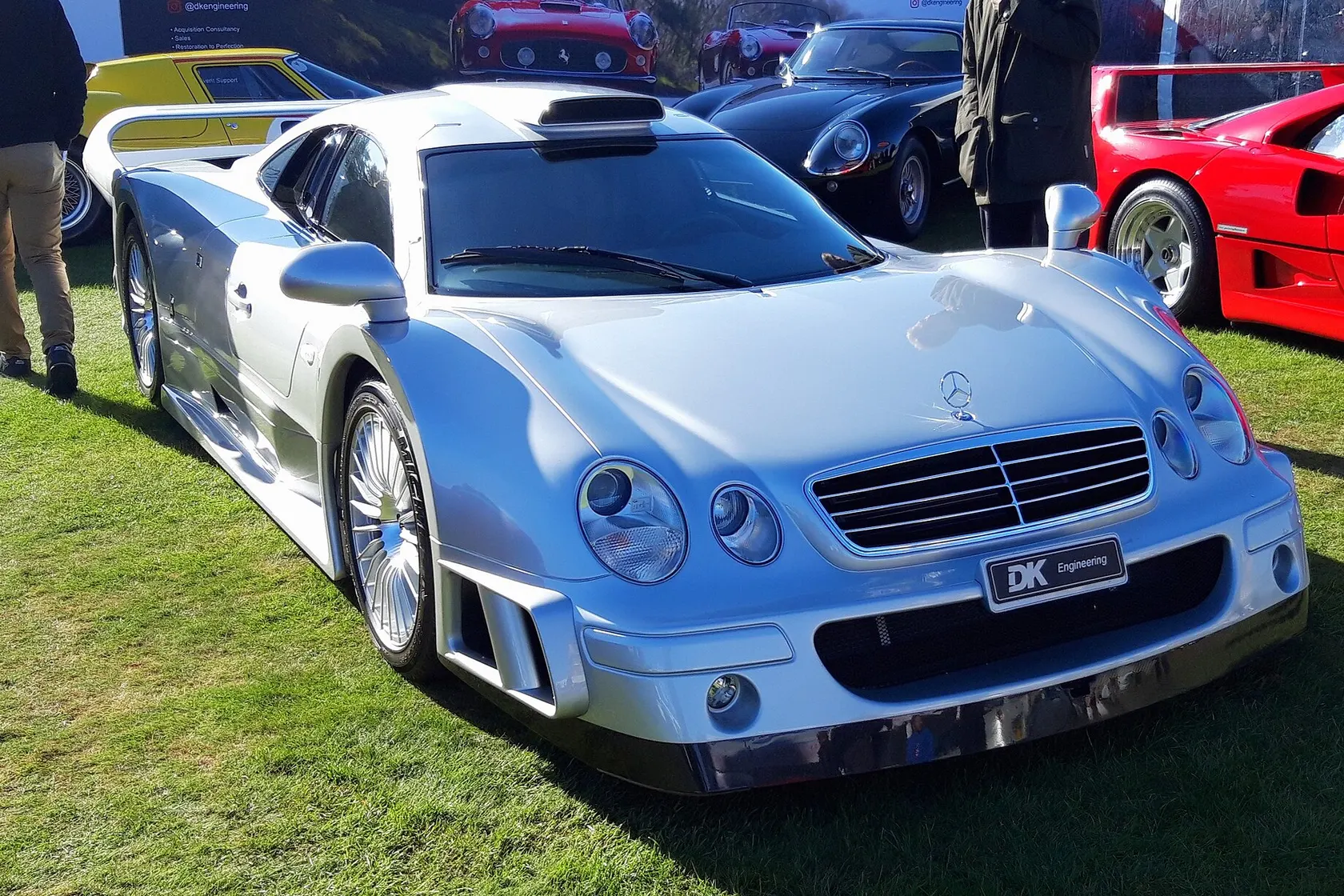 Silver Mercedes-Benz CLK GTR road car, front three-quarter view