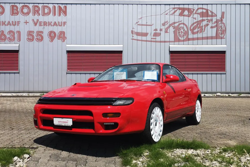 Red Toyota Celica GT-Four Carlos Sainz, front three-quarter view