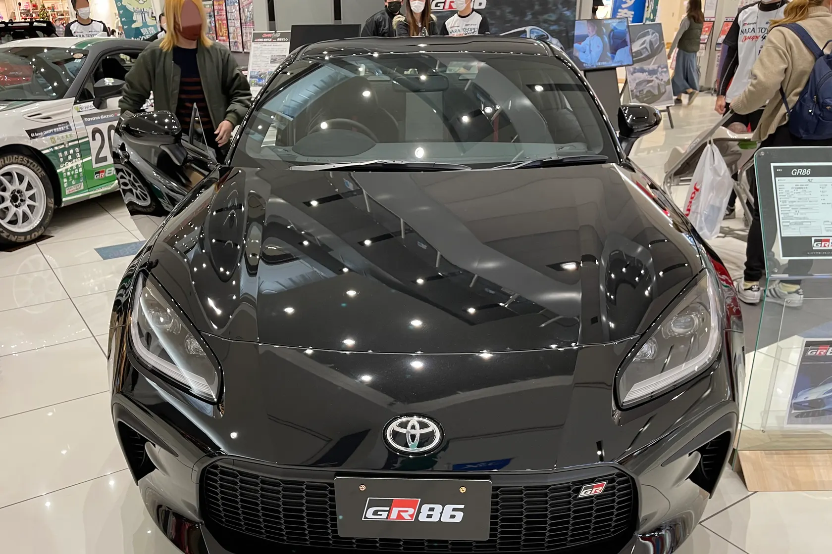 Toyota GR86 RZ ZN8 on display from the front